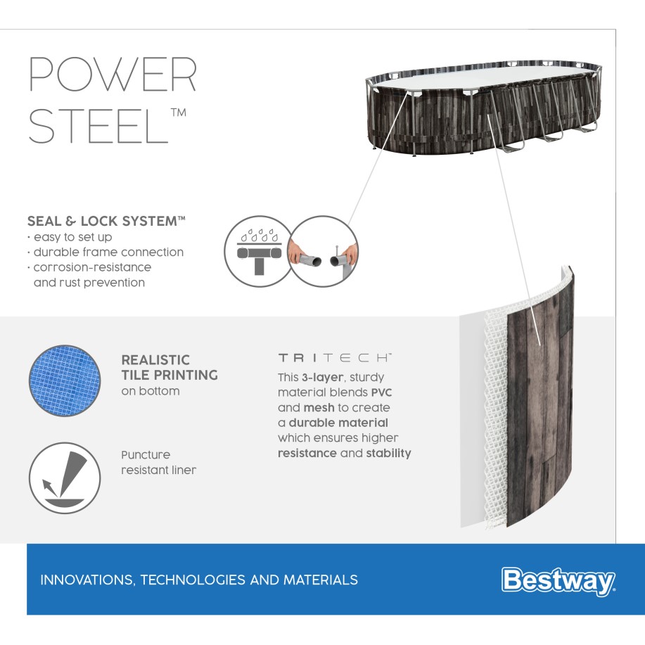 Bestway Power Steel Oval Frame Pool Set 610 x 366 5611R