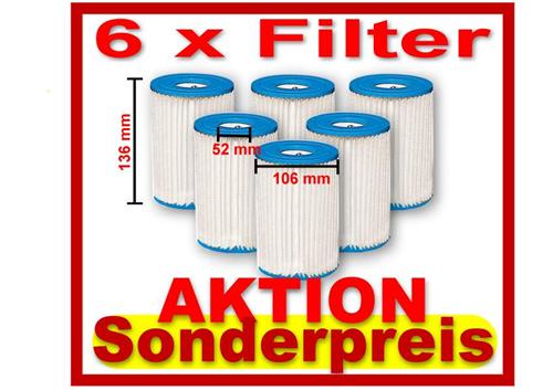 6 x Bestway FILTER Gr.II für Filterpumpe NEU+OVP 58094