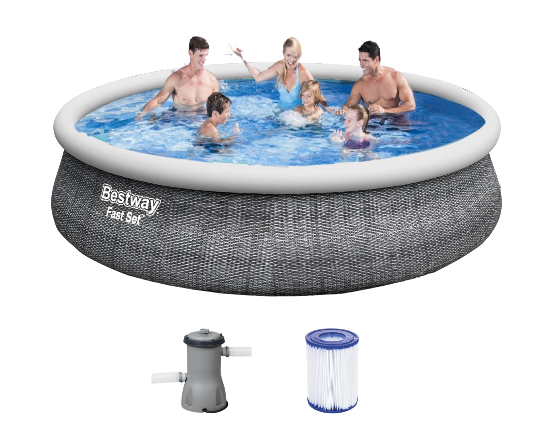 Bestway Fast Set Pool 396x84cm + Pumpe 57376