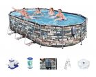 Bestway Power Steel Jet Oval Frame Pool Set 610 x 366 56719