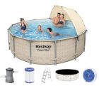 Bestway Power Steel Pool Set 396x107 mit Sonnenschutz 5614V